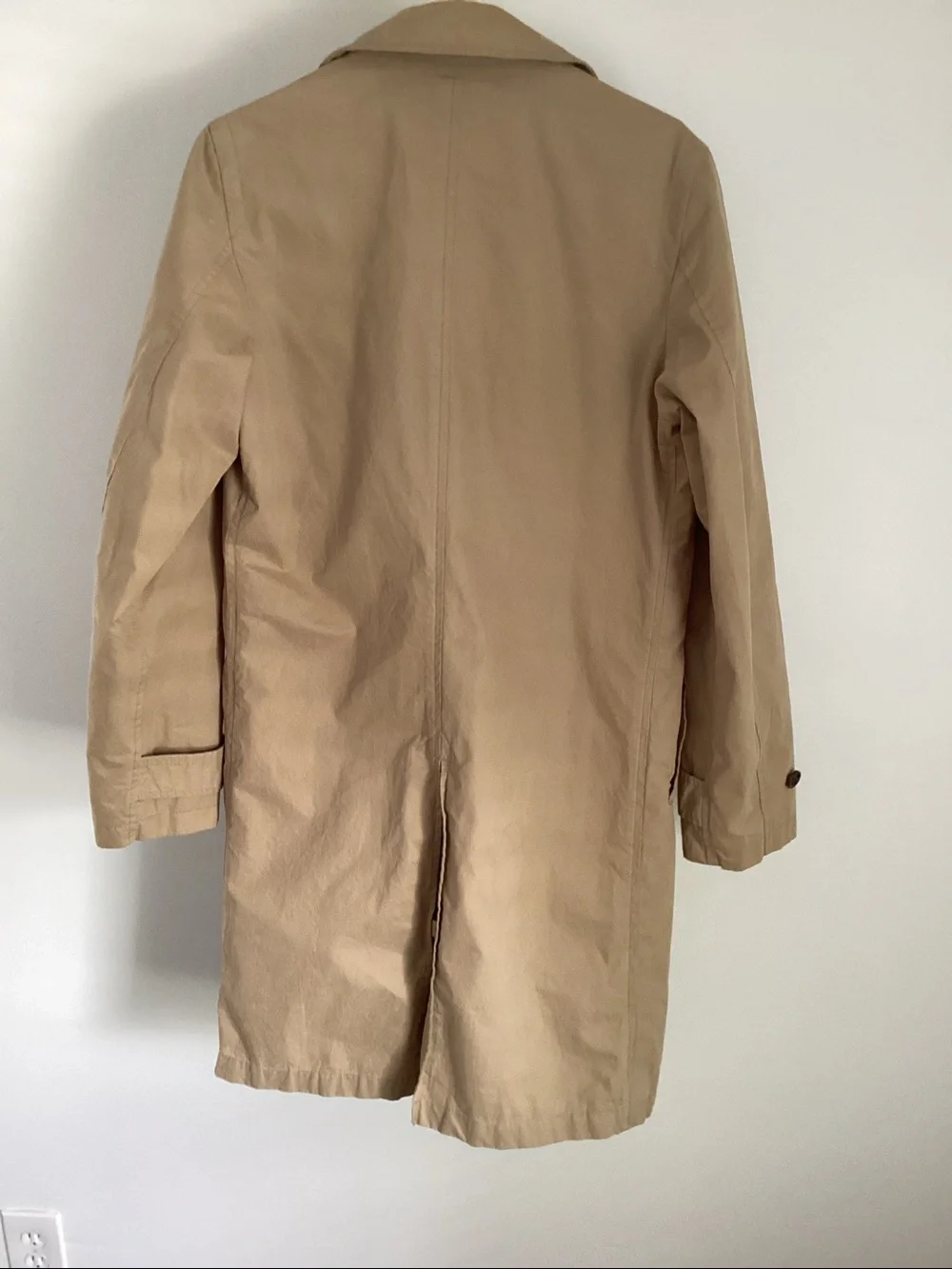 J. Crew Men’s Khaki Trench Coat with Plaid Lining
